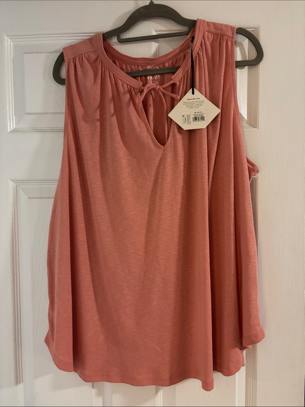 Ava & Viv Rose Tie-Neck Sleeveless Tank